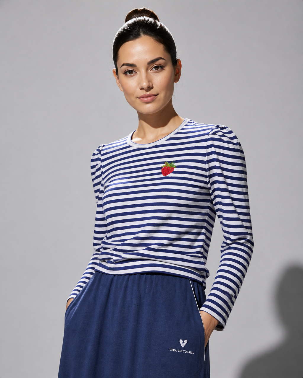 Breton Striped Sweatshirt – Puff Sleeve