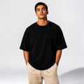 Gymful Signature Embroidered Cotton T-Shirt – Black